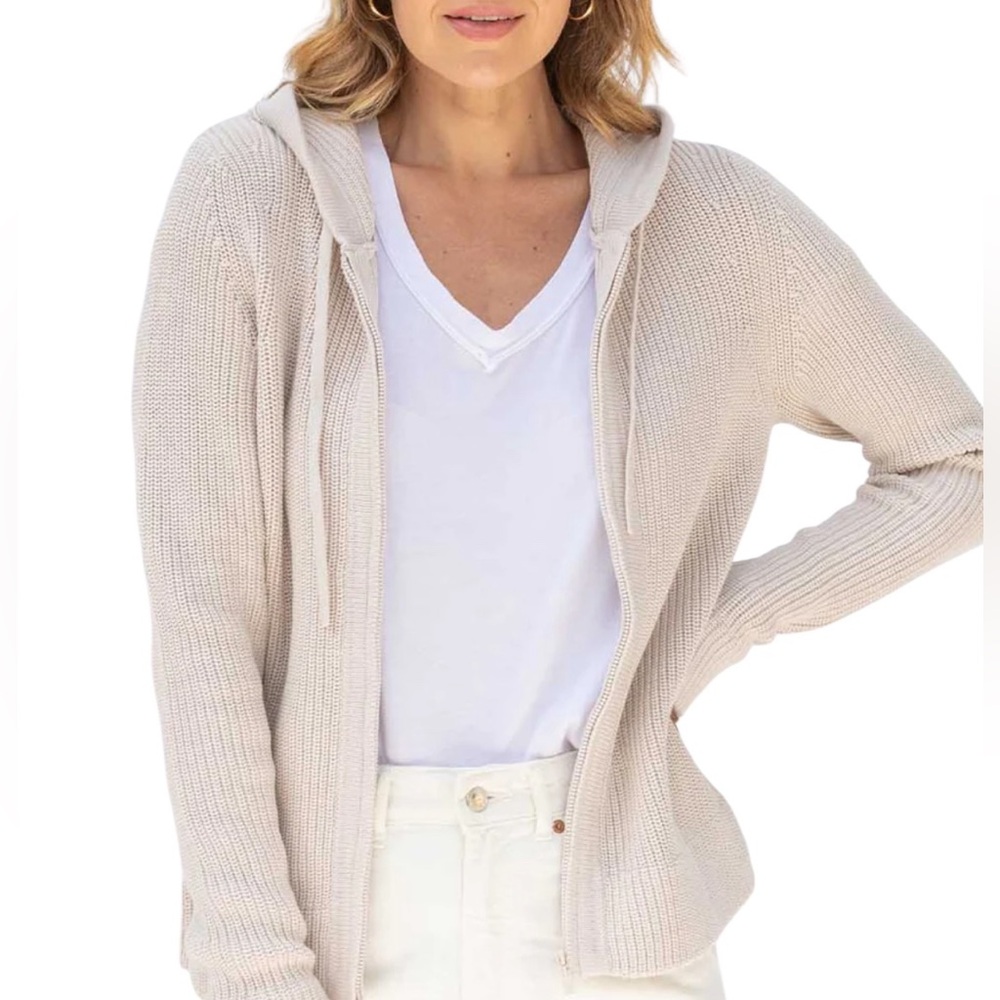 Pura Cashmere Cotton Fisherman Hoodie Size M